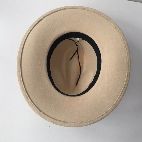 Unbranded Hat Stiff Brim Tan Felt Adjustable No Hat Band Pre-Owned